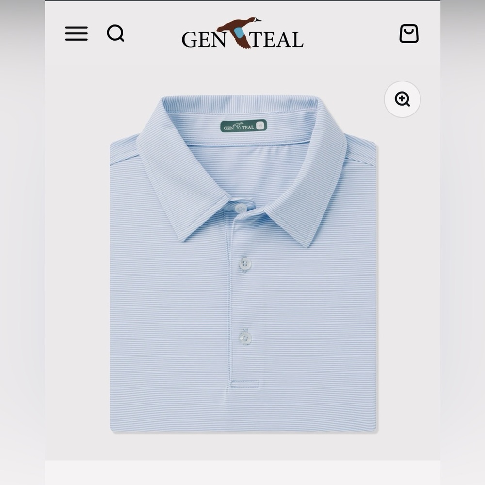 BRAND NEW - Gen Teal 🦆  Club Pinstripe Performance Polo - Color is Provincial